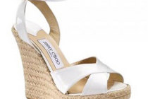 Charlotte Russe White Peep Toe Wedge sz8