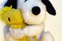 Vintage Knickerbocker plush Snoopy Hugging Woodstock 8"