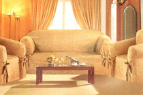 BEIGE SOFA CORDUROY SUEDE SLIPCOVER SET