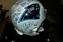 Panthers Superbowl Team Signed Helmet
