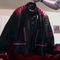 Black and Red leather biker jacket.