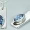 Marquise Cut London Blue Topaz Necklace - Sterling Silver