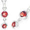 Round Cut Garnet Necklace - Sterling Silver