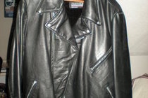 Black leather j biker jacket